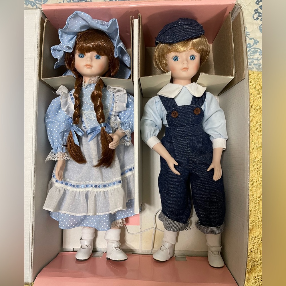Classic Marian Yu Porcelain Dolls—Joseph & Selda